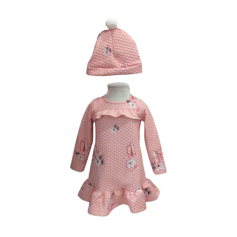 Vestido+Gorro Munlie Floral Rosa
