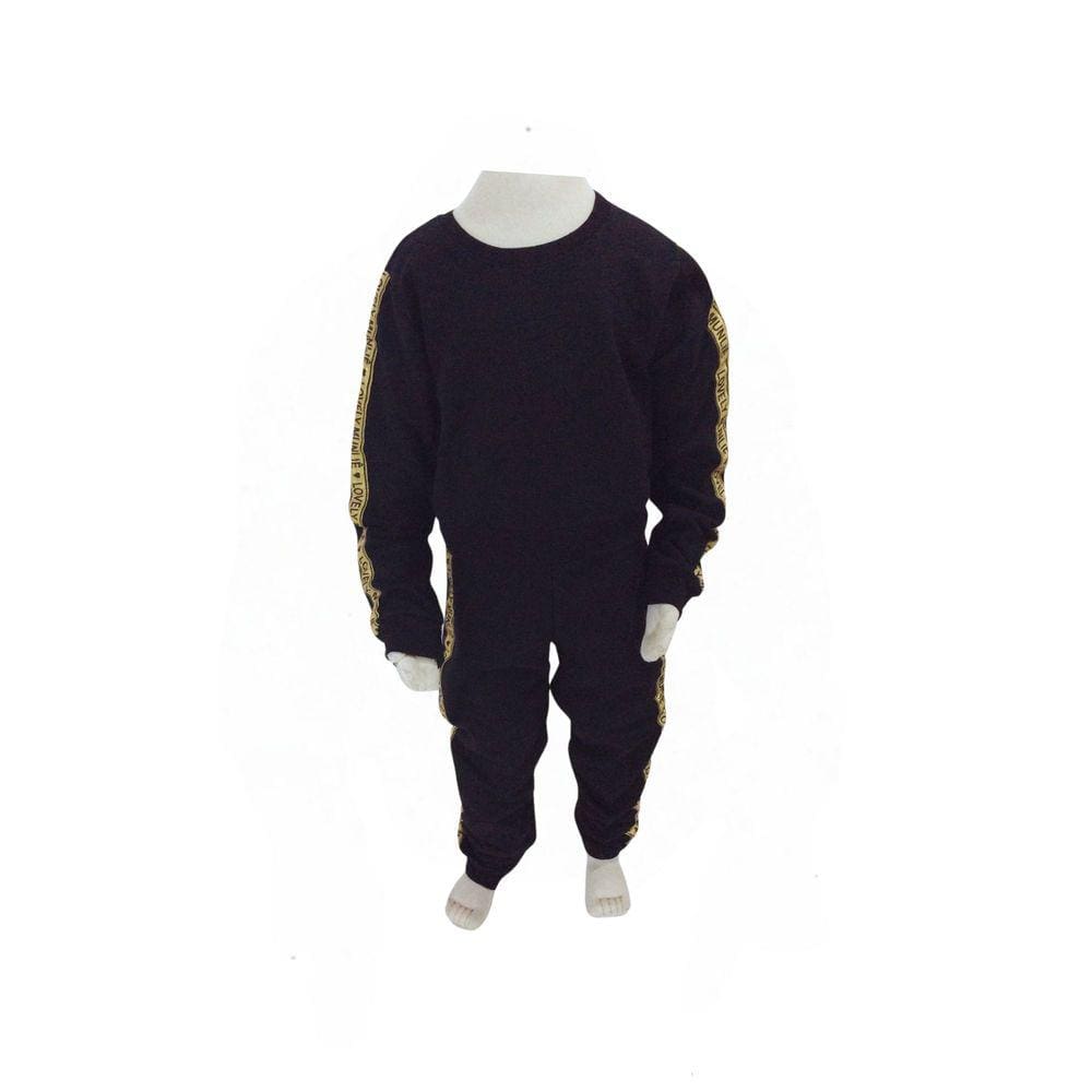 Conjunto Moletom Munlie Preto e Dourado Fem