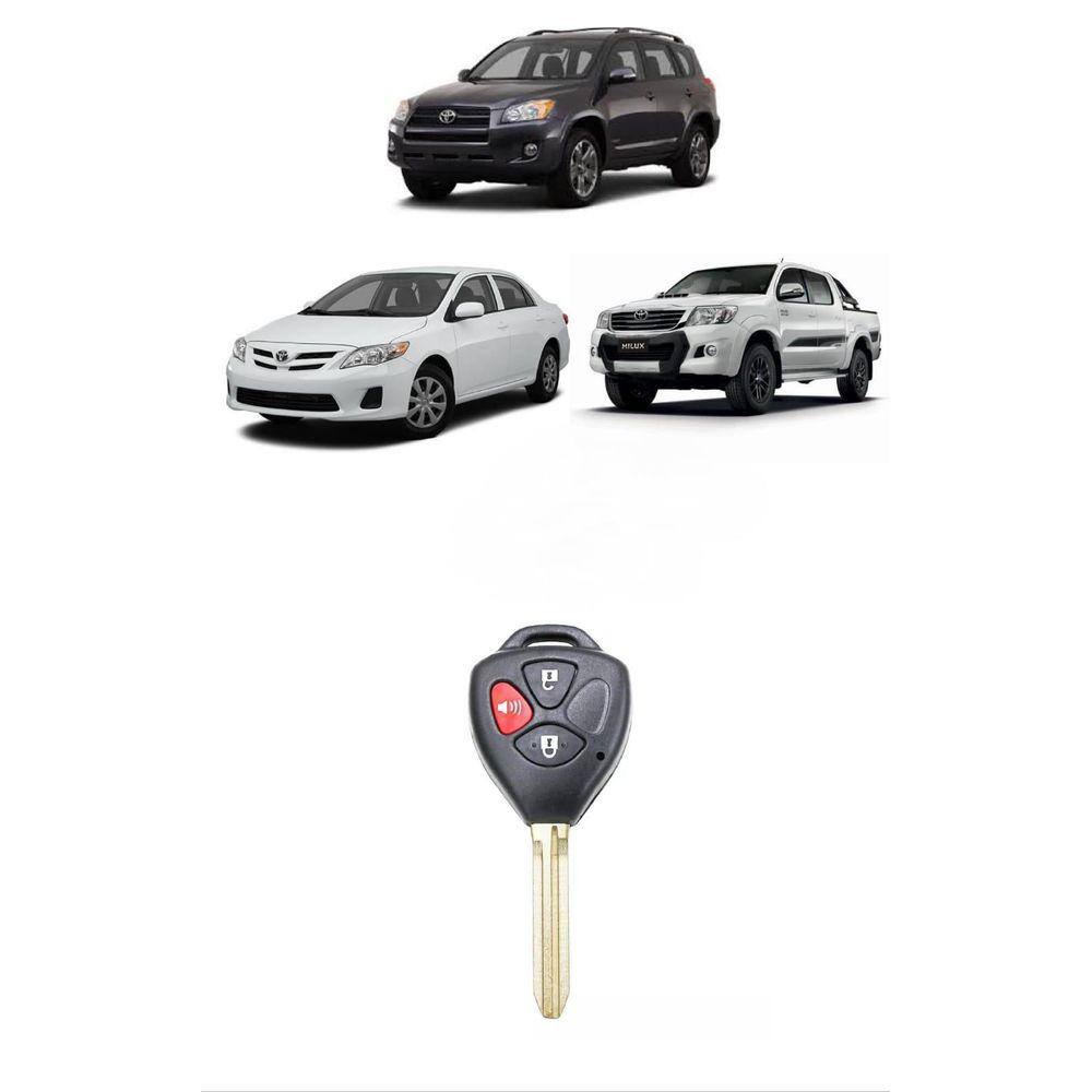 Capa Carcaça Chave Toyo Corolla Hilux Rav4 Etios 3 Botoes