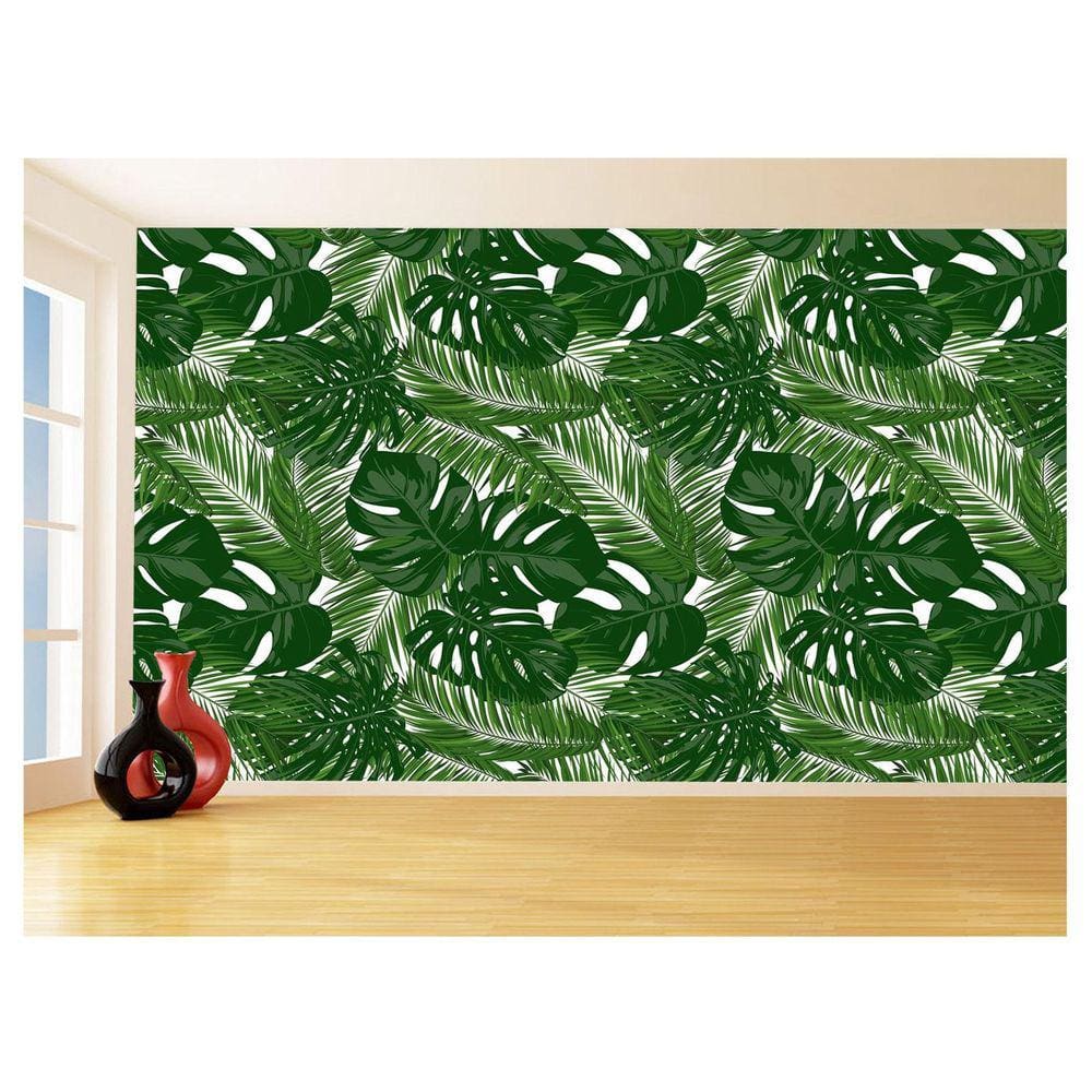 Papel De Parede 3D Textura Folhas Tropicais Mata 3,5M Txt67