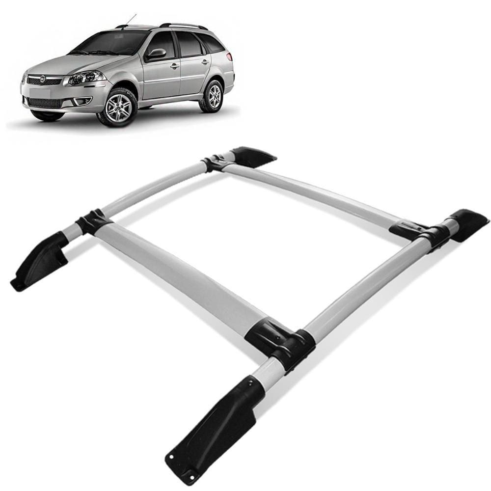 Rack Teto Bagageiro Palio Wekeend 1997 a 2014 Tubolar Prata