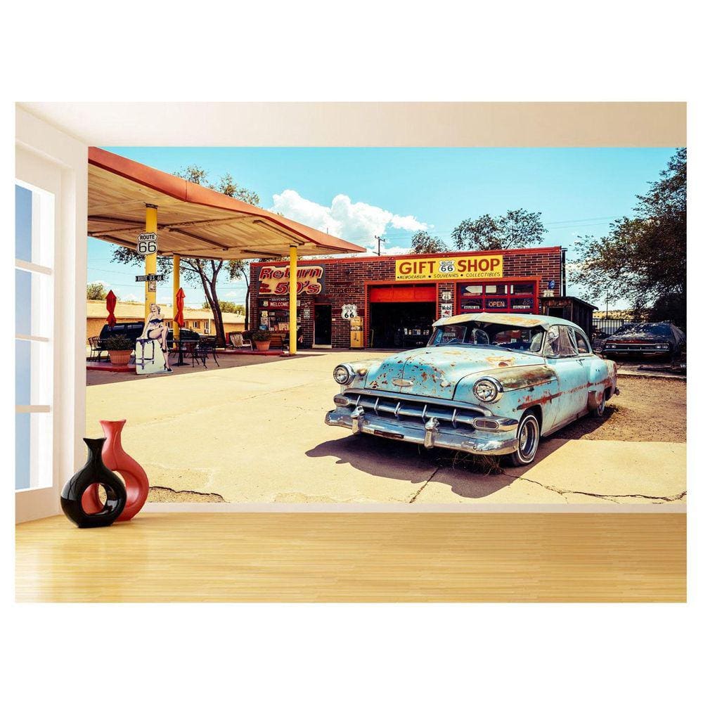 Papel De Parede 3D Cidade Antiga Vintage Retrô 3,5M Cda88