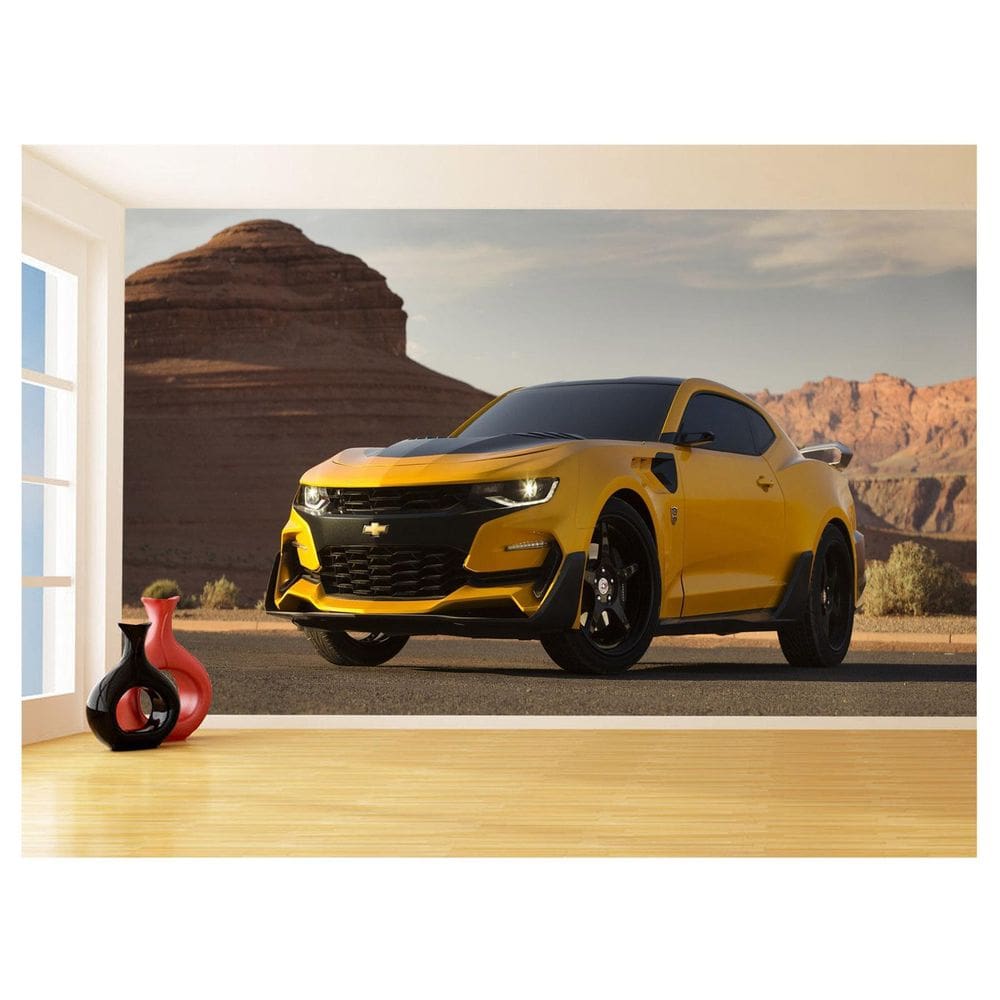 Papel De Parede Carro Camaro Chevrolet Amarelo 3,5M Car63