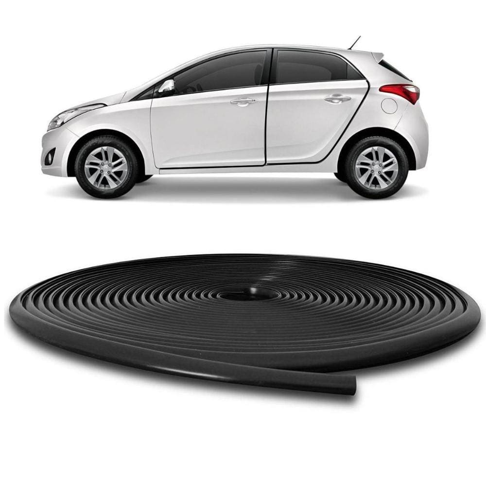 Borracha Protetor de Borda Porta Autoadesiva Preta 10 Metros