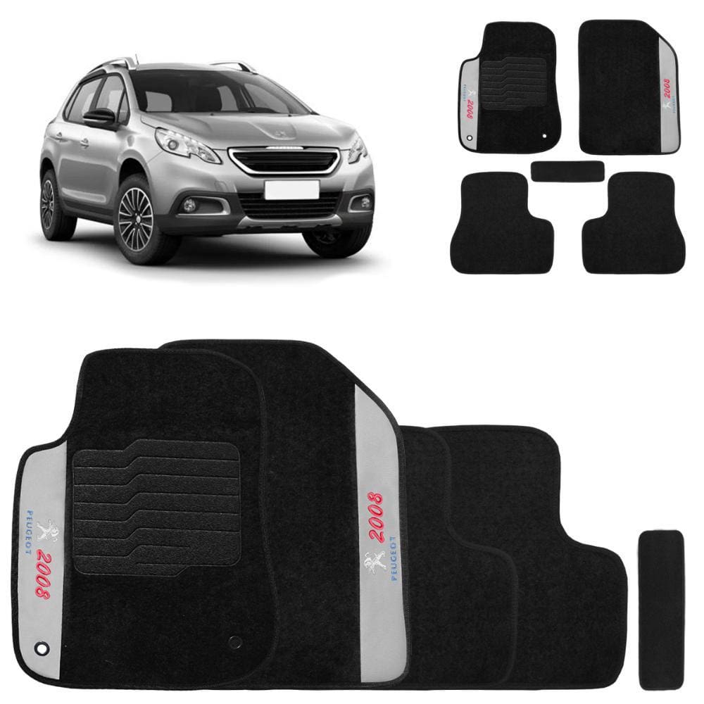 Jogo De Tapete Carpete Peugeot 2008 2015 A 2020 Preto 5 Peças