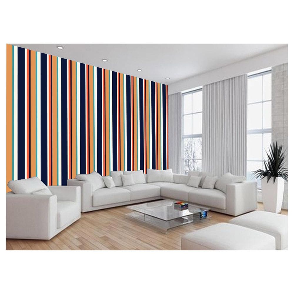 Papel De Parede 3D Listras Coloridas Verticais 3,5M Lst09