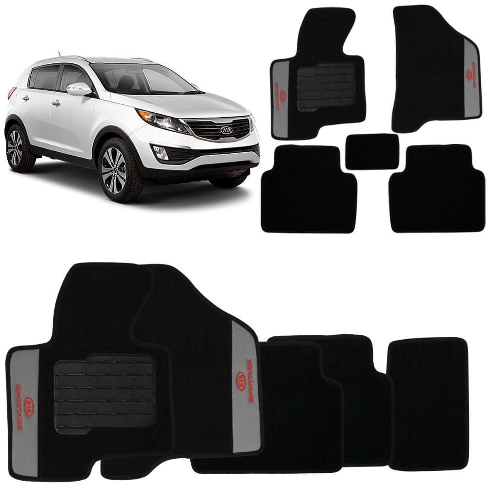 Tapete Carpete Kia Sportage 2012 2015 Pto Bordado 5 Peças