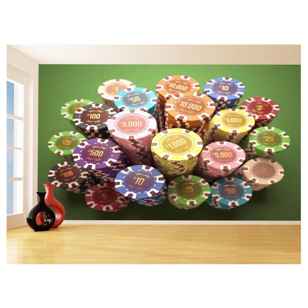 Papel De Parede Salão De Jogos Cassino Fichas 3,5M Jcs125