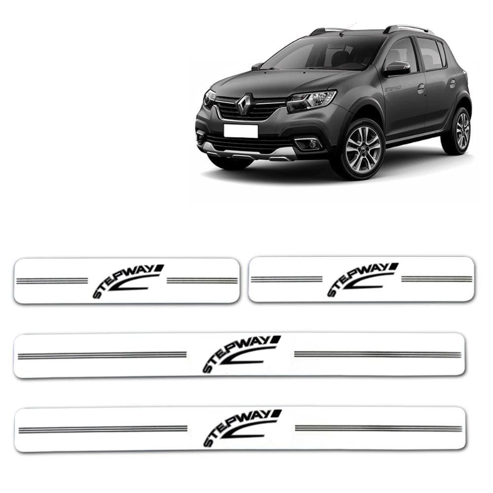 Soleira Resinada Renautl Stepway 2009 A 2023 Branco 4 Peças