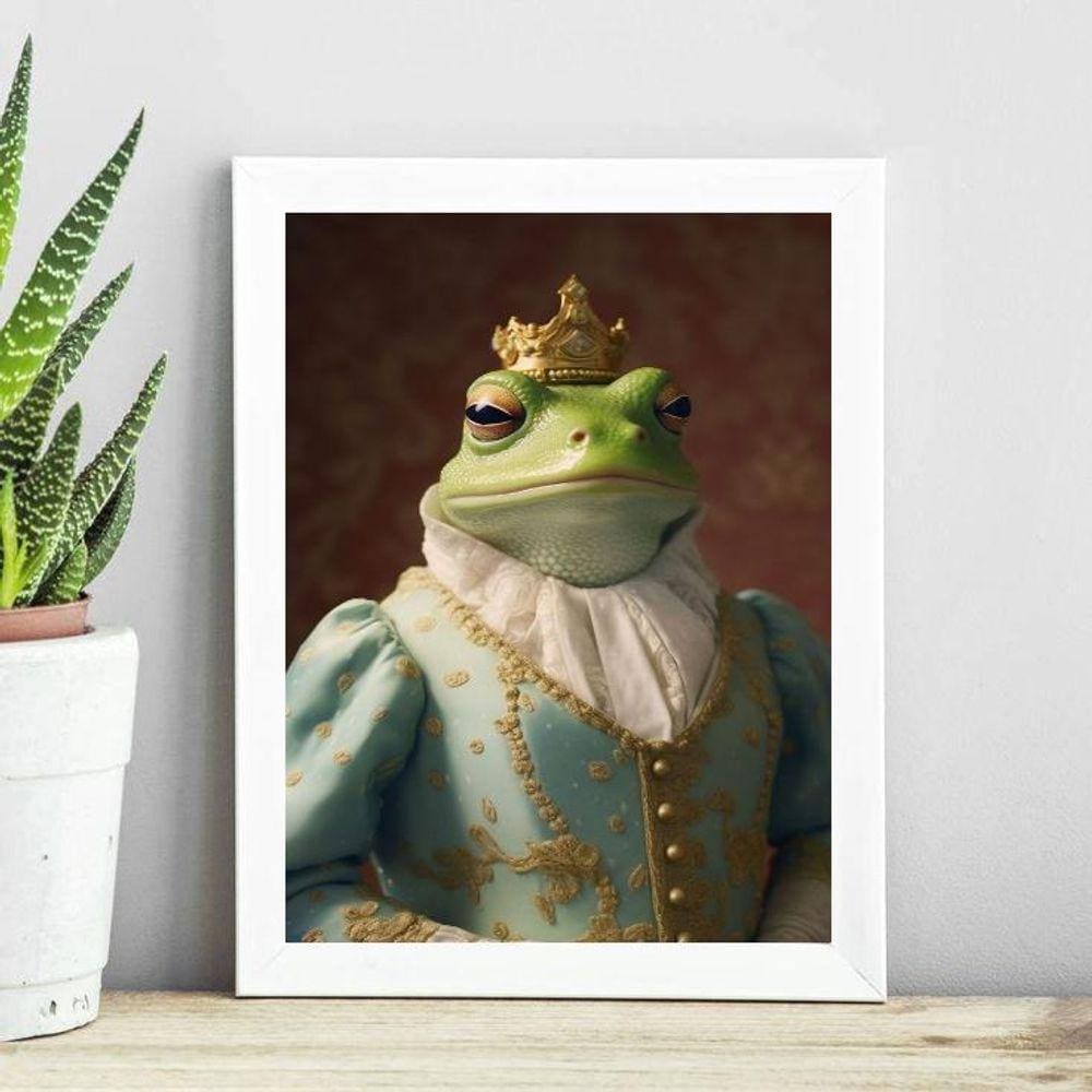 Quadro Decorativo Senhora Perereca 33X24Cm - Com Vidro