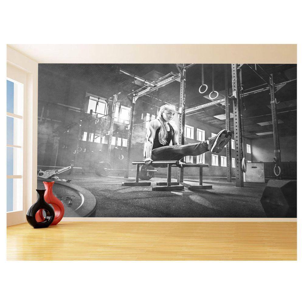 Papel De Parede 3D Academia Exercício Crossfit 3,5M Aca20