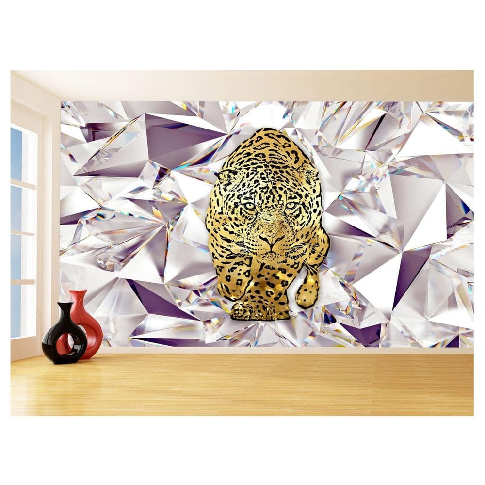 Papel De Parede 3D Animais Pop Art Onça Pintada 3,5M Pxa100