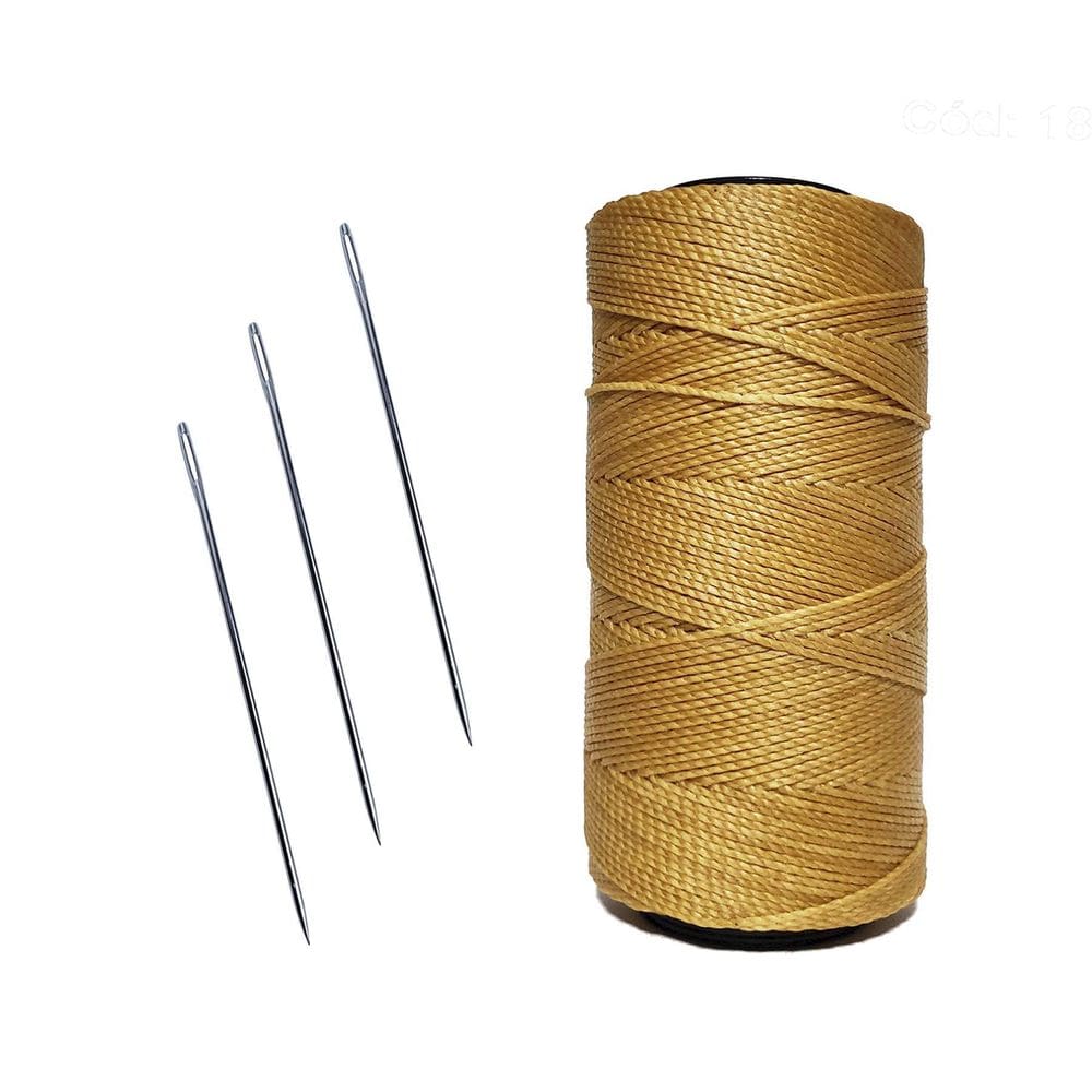 Linha Para Artesanato, Couros, Sapato N04 + 3 Agulhas De Aço