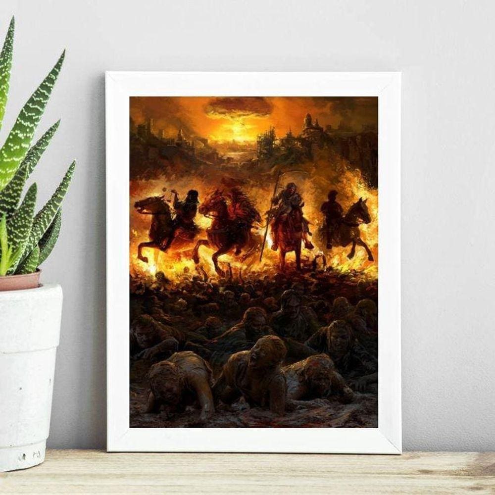 Quadro Os Quatro Cavalheiros Do Apocalipse 45X34Cm
