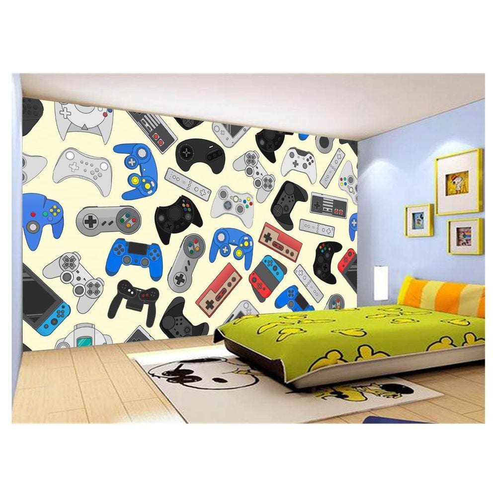 Papel De Parede 3D Infantil Controle Game Jogo 3,5M Azs237