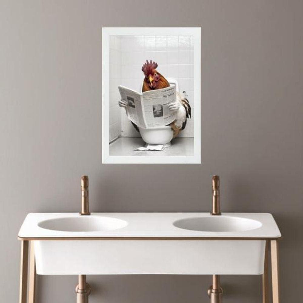 Quadro Banheiro Coleção Animais - Galo 45X34Cm