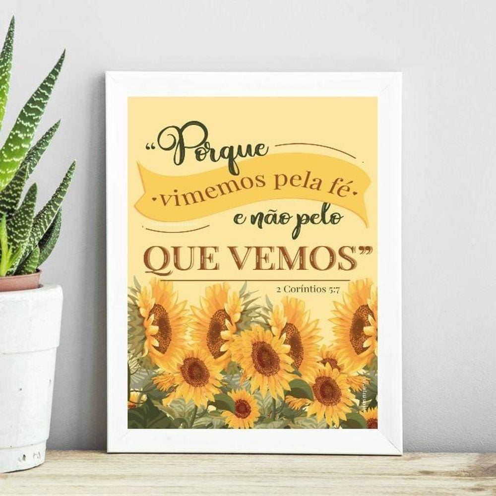 Quadro Coríntios - Vivemos Pela Fé 24X18Cm - Com Vidro