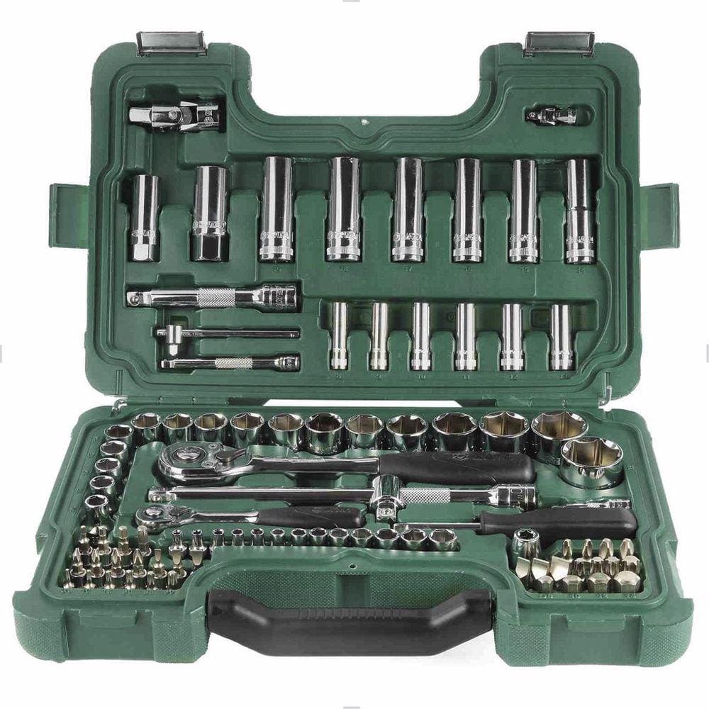 Jogo Soquete Sextavado 1/4" 1/2" de 1/4" e 1/2" pol com 88 pçs ST09013SJ Sata