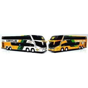 Kit 2 Brinquedo Miniatura Ônibus Gontijo Coleções 30Cm