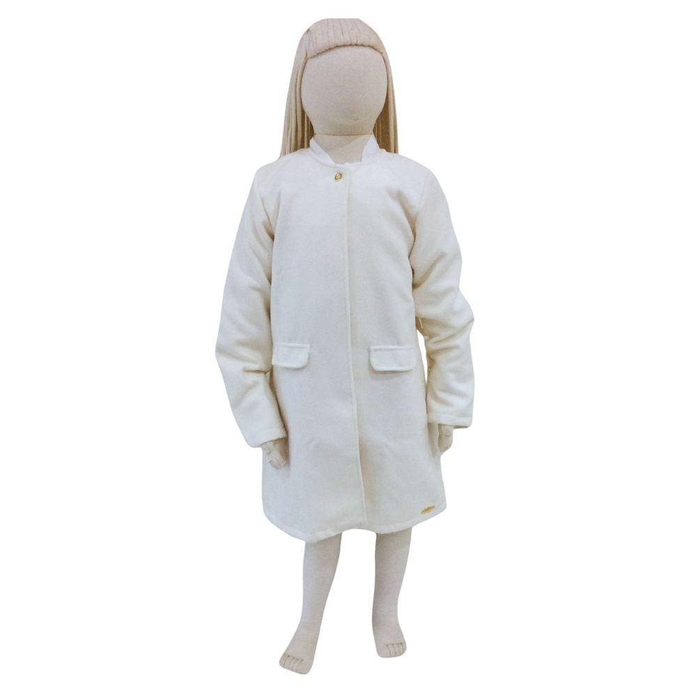 Sobretudo lã batida Feminino Munlie Off White