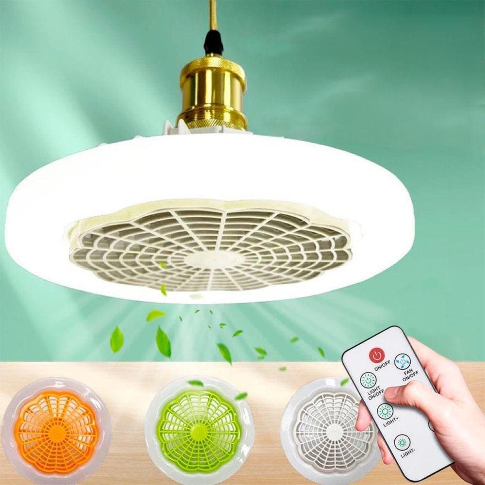 Led Teto Ventilador Luminosidade E Frescor Com Controle