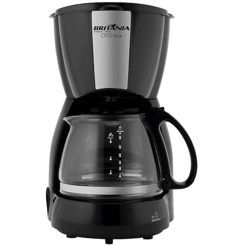 imagem-Cafeteira Elétrica Britânia Preta Inox CP30 – 127 Volts - 110V