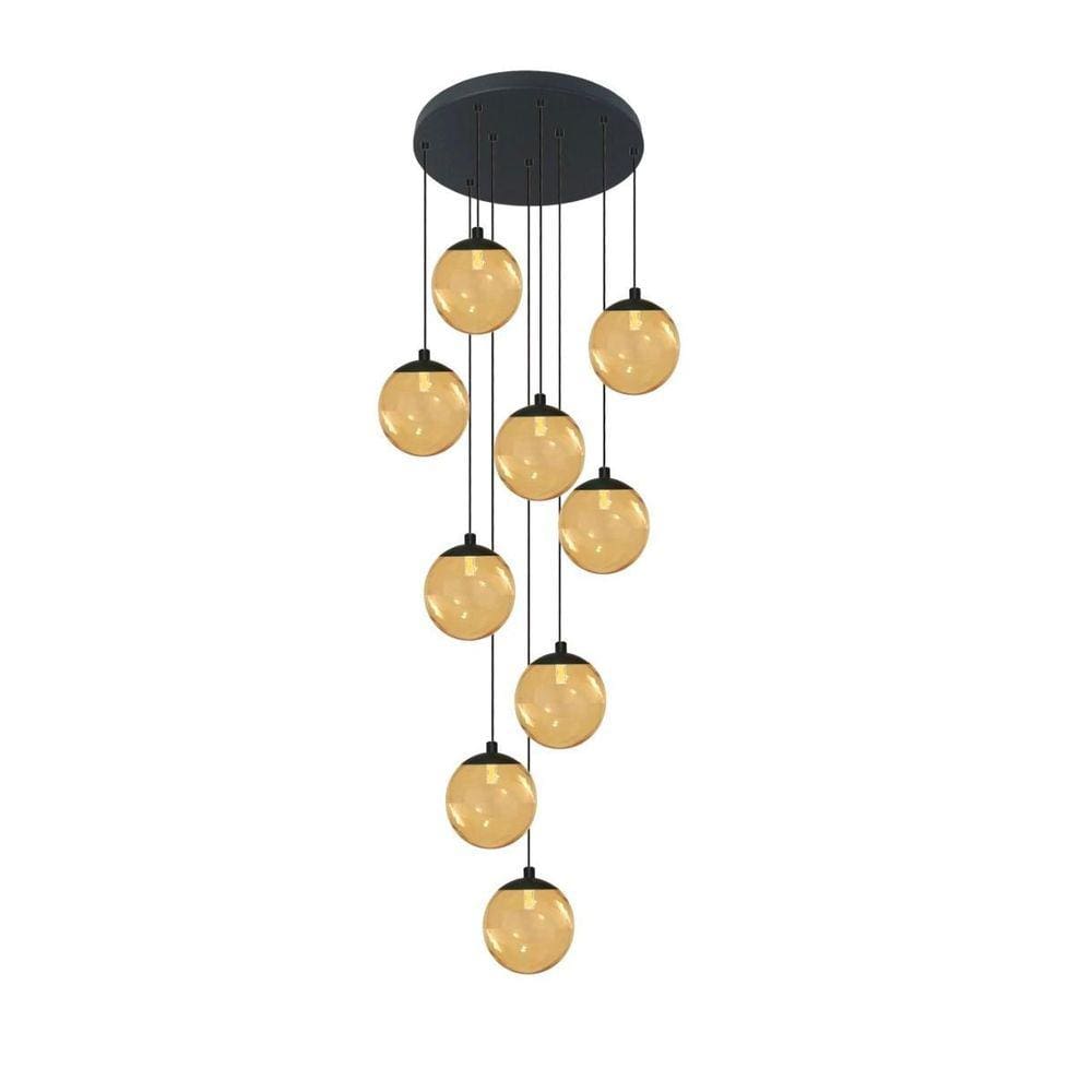 Pendente Moderno Preto 50Cm Pé Direito Alto Sala Vão De Esca