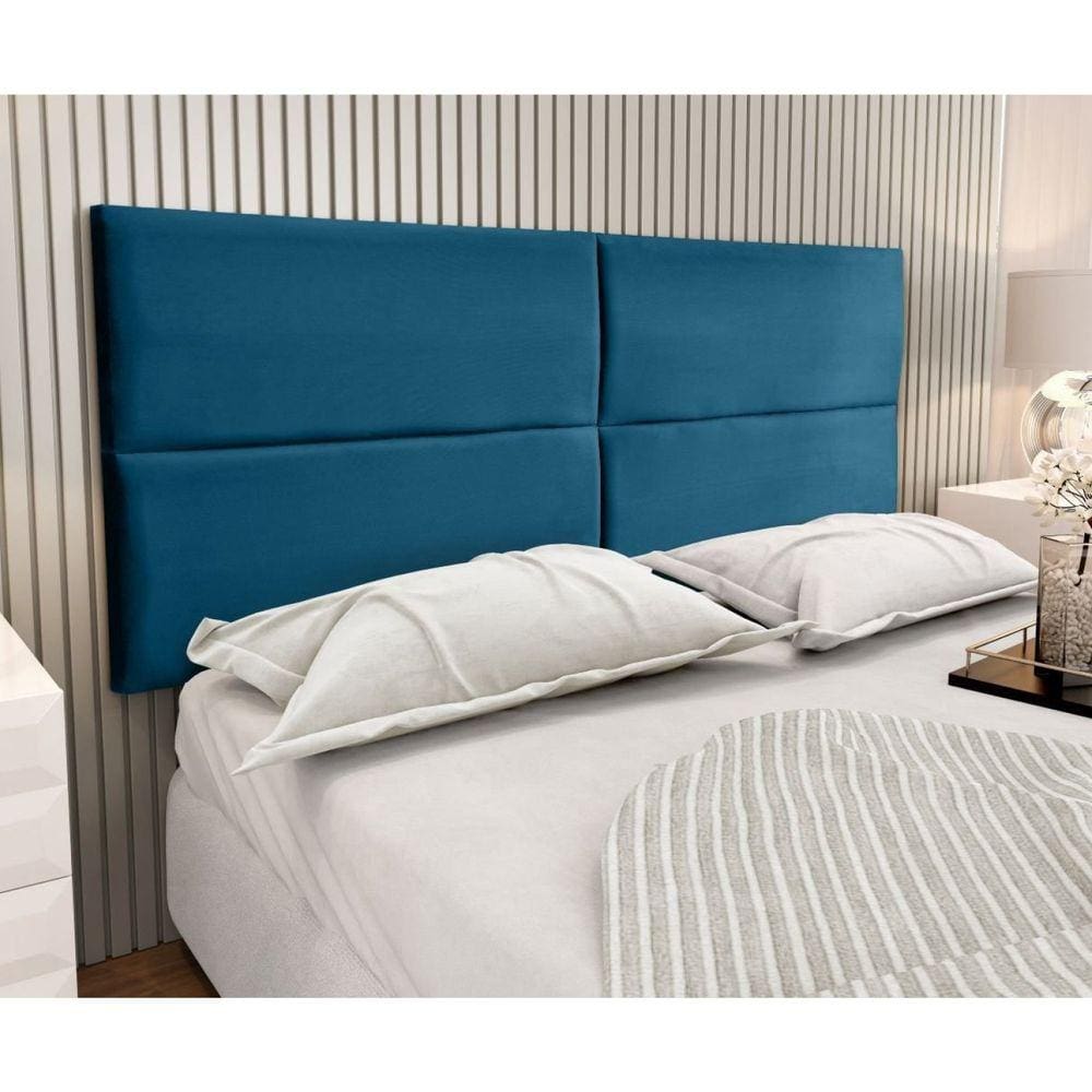 Cabeceira Painel Adesiva Turim 140 Cm Azul