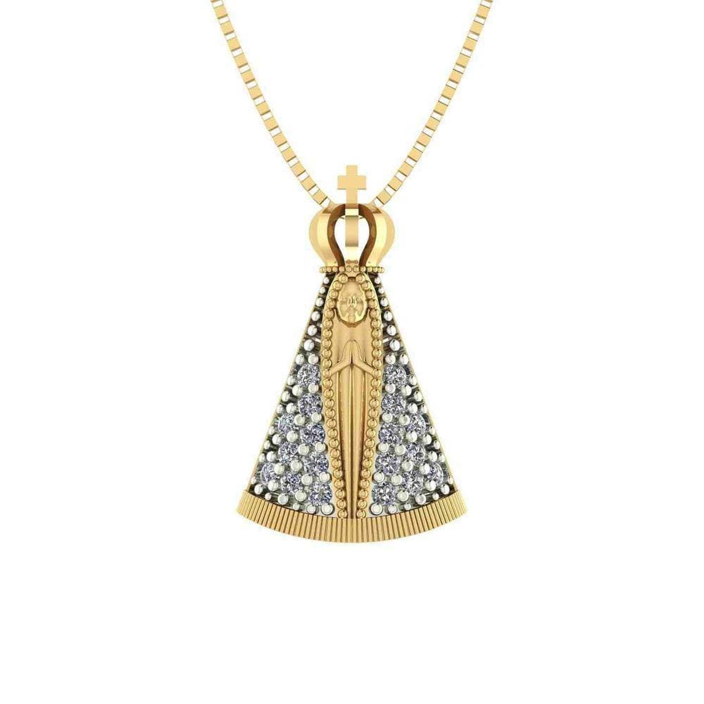 Pingente Nossa Senhora Aparecida Ouro Amarelo Pix0760