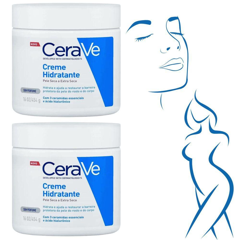 Kit Creme Hidratante Cerave Pele Seca Semperfume 454Gr Corpo