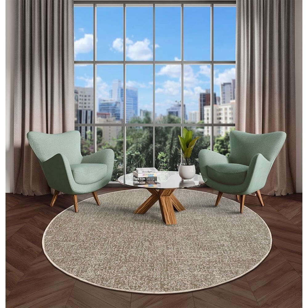 Tapete Redondo 190cm Elegant Tapetes São Carlos Beige