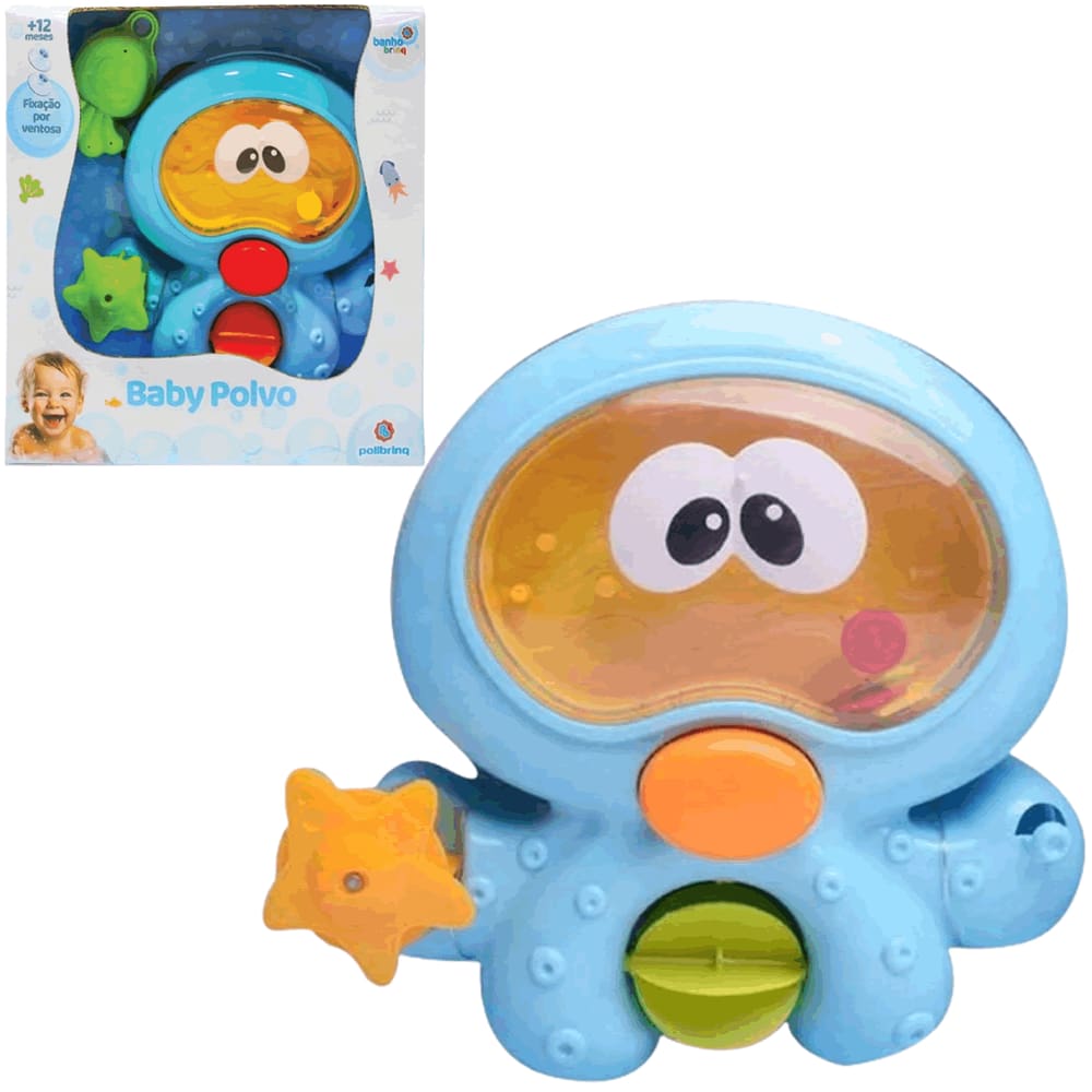 Brinquedo para Banho do Bebe Baby Polvo com Ventosas