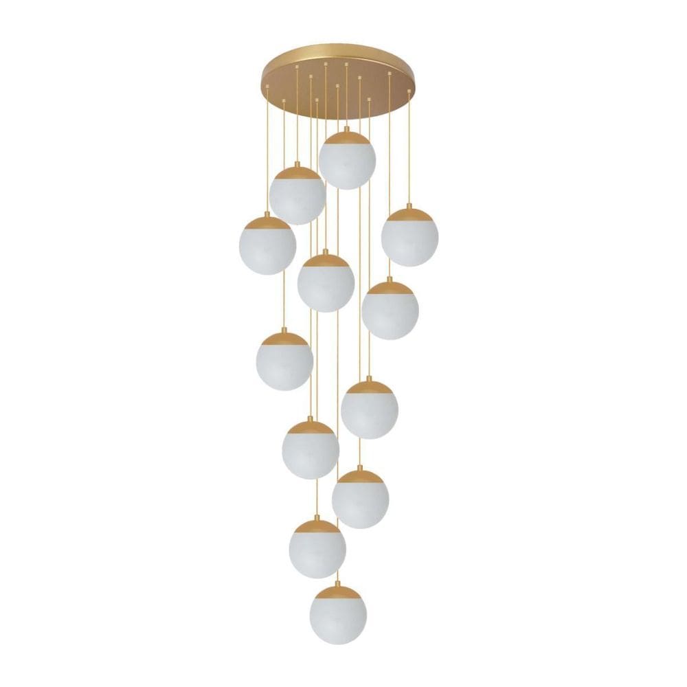 Pendente Moderno Dourado 60Cm Pé Direito Alto Sala Escada Vi