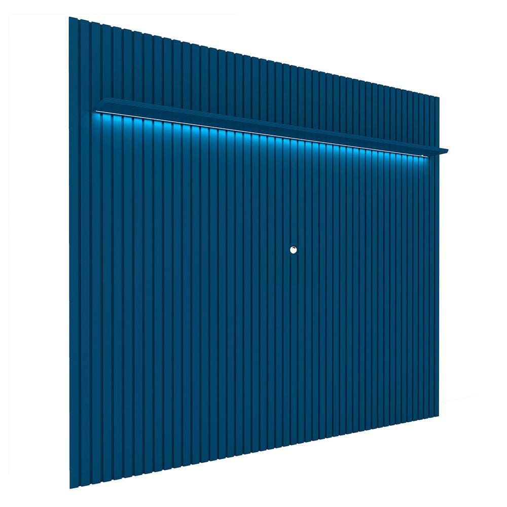 Painel para TV Ripado Com Led Nobre 2.3 Azul Royal - Gelius Móveis