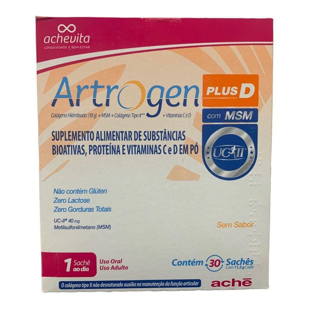 Colágeno Artrogen Plus D 30 Sachês