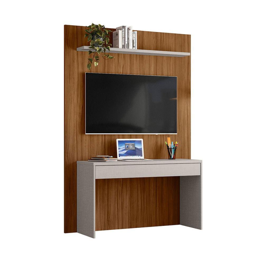 Escrivaninha Suspensa com Painel para TV NT 2100 Freijo com Off White - Notável