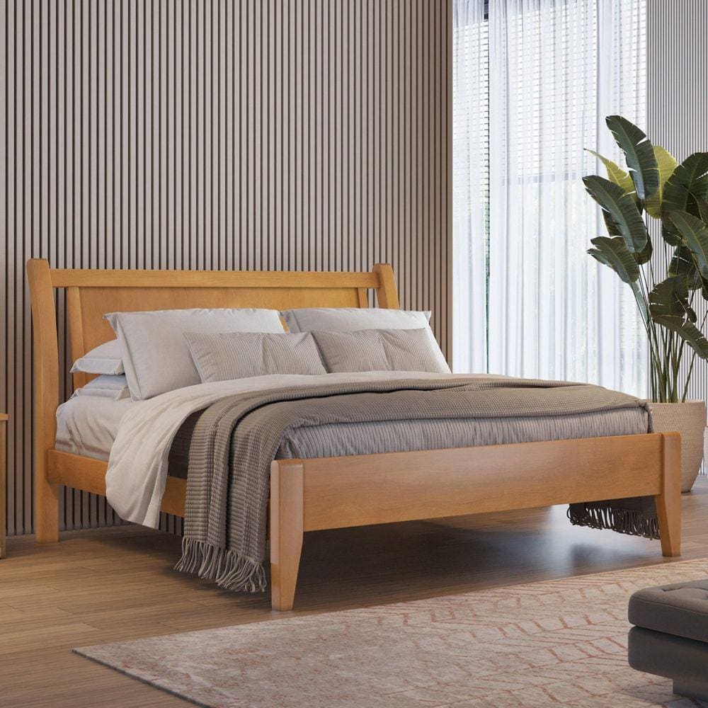 Cama de Casal 160cm Verona Amêndoa Mel