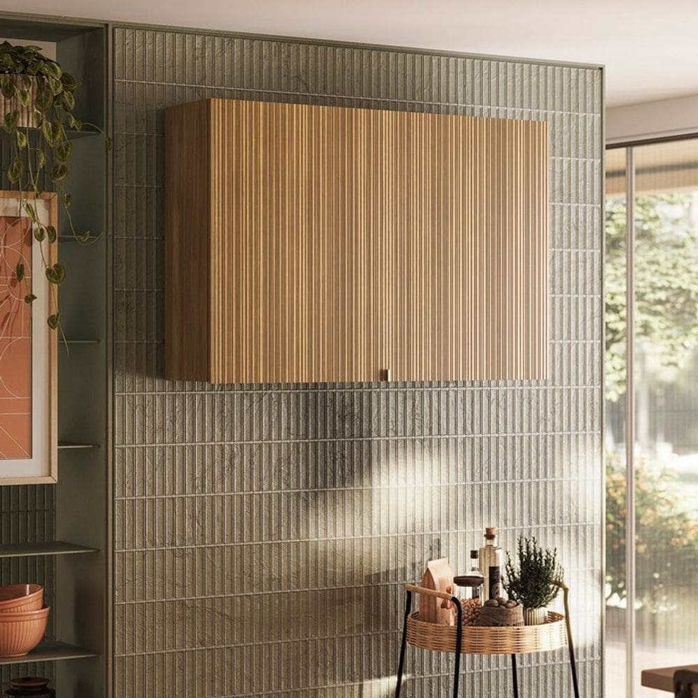 Armário para Cozinha Porta Articulada 120cm Riscatto Freijó