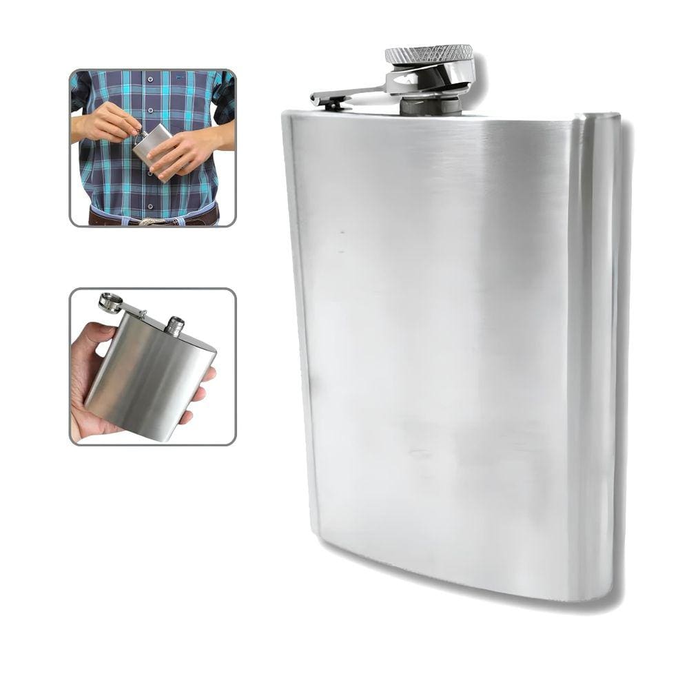 Cantil Bolso Inox Uisque Bebida Vodka Vintage Não Vaza 230ml Whiskeira Discreto Frasco Garrafa Tampa Segura Whisky Whisk