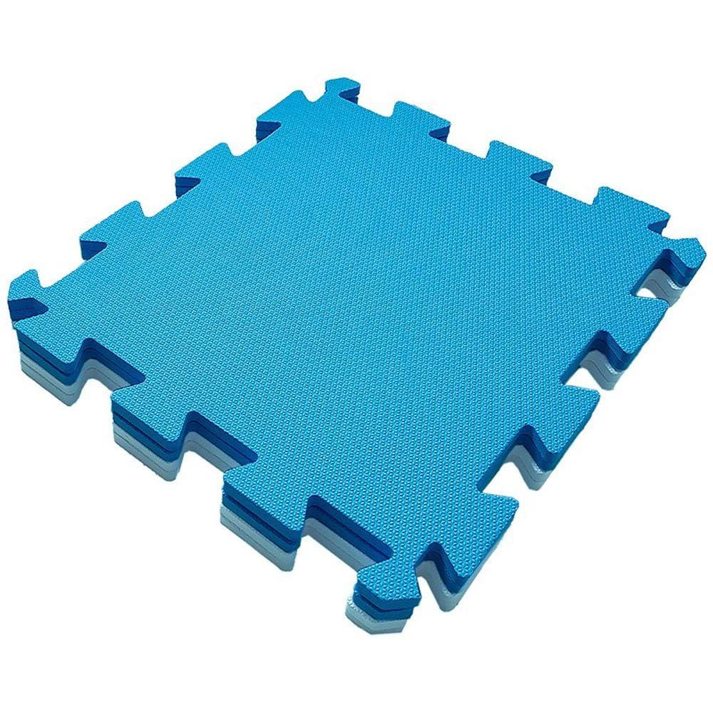 Kit 4 Tatame Infantil Grosso EVA Menino Azul Grande 50x50 Tapete Educativo Bebe Emborrachado Antiderrapante