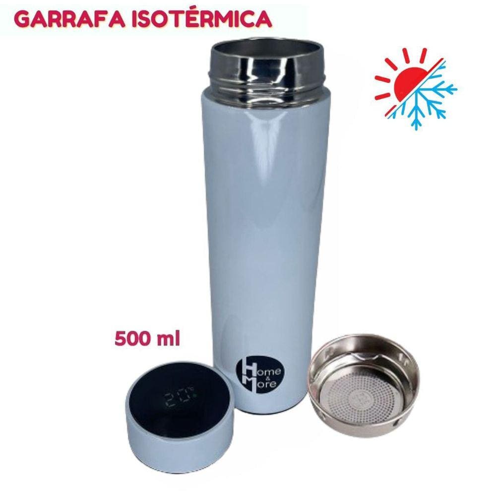 Garrafa Térmica Aço Inox Termômetro Display Digital 500ml