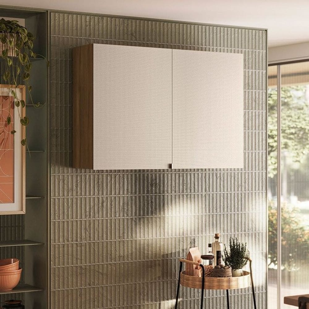 Armário para Cozinha Porta Articulada 120cm Freijó Soft