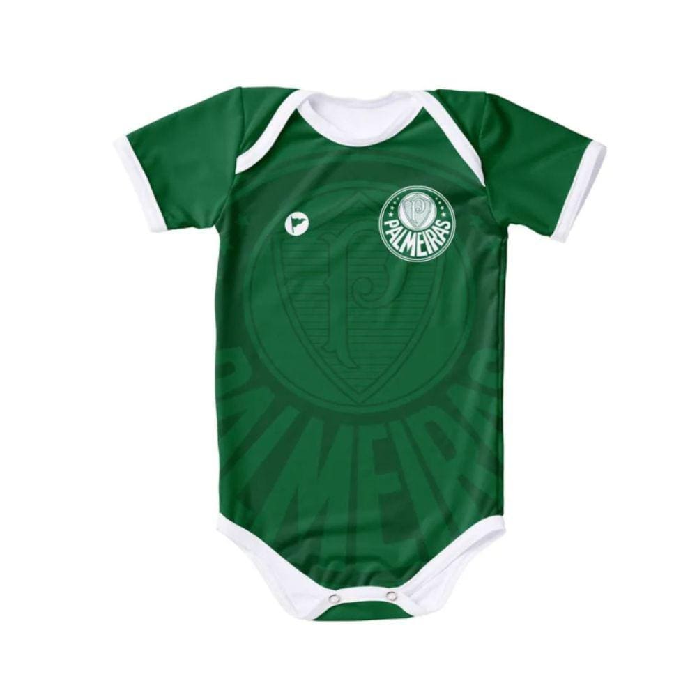 Body Palmeiras Bebê Com Proteção Uv Torcida Baby