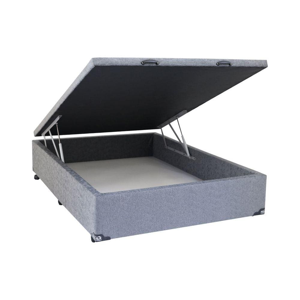 Cama Box Baú Solteiro Chenille Cinza - 120x203