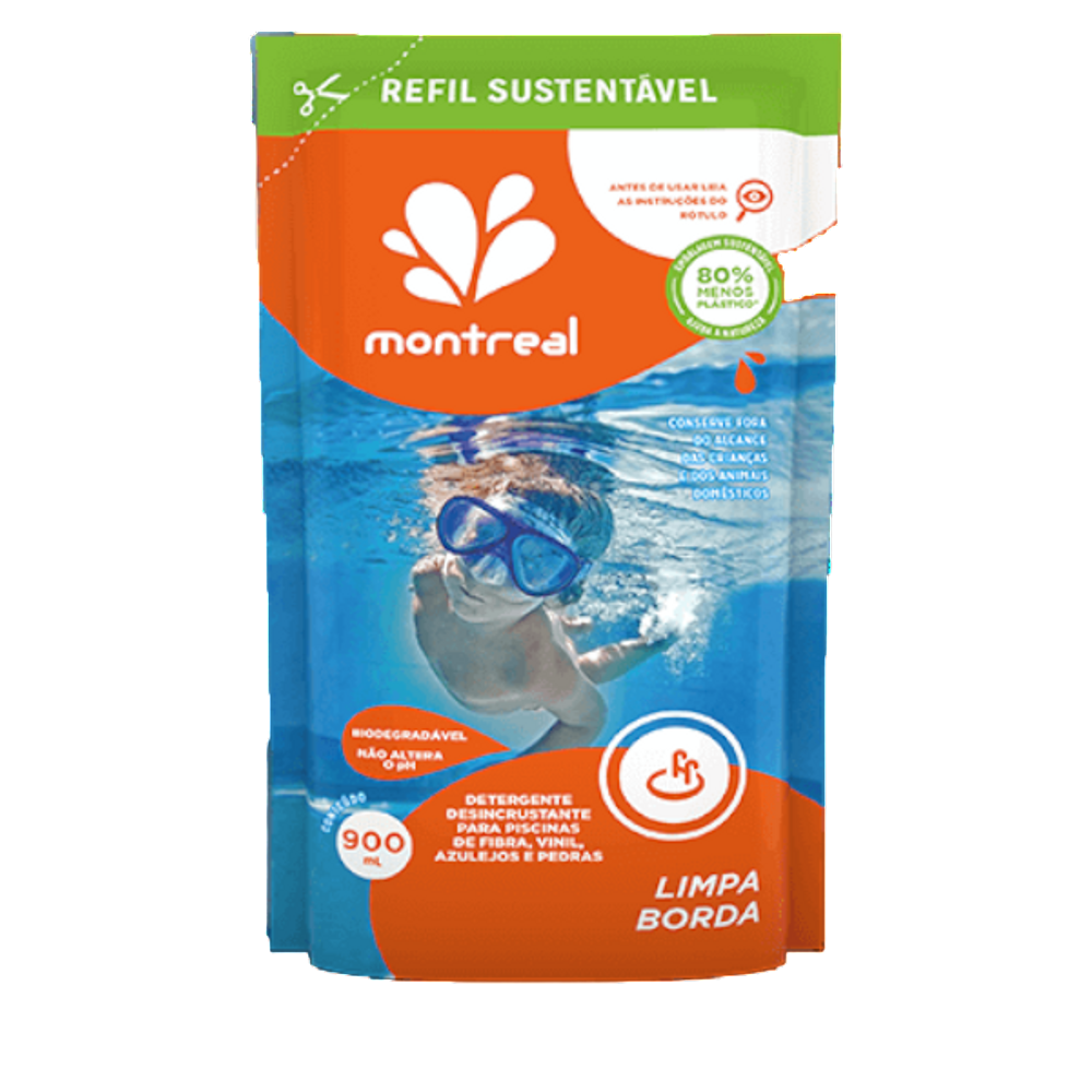 Detergente Piscina Limpa Borda - Montreal - Refil - 900Ml