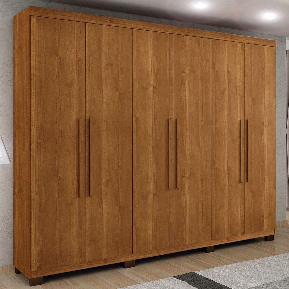 Guarda-Roupa Casal Bari 6 Portas 4 Gavetas Cinamomo - Panorama Móveis
