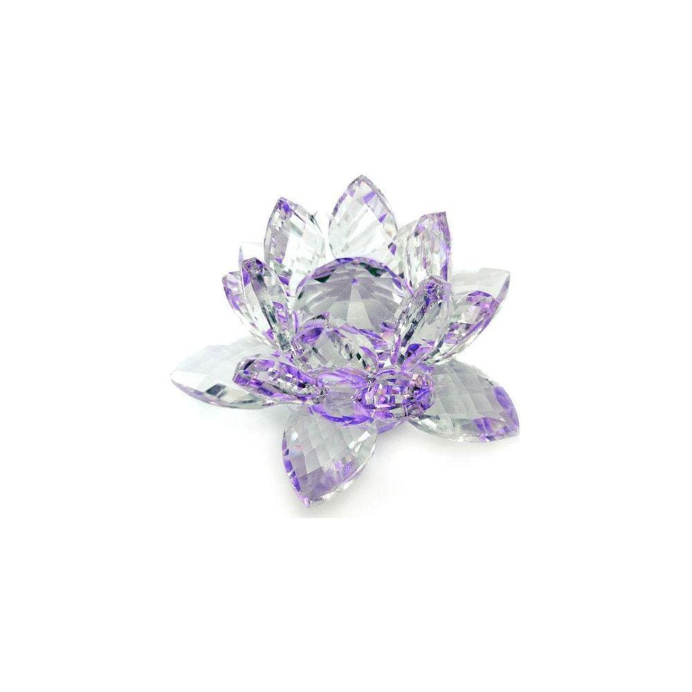 Enfeite Decoração Cristal Vidro Flor Lotus Sala Quarto