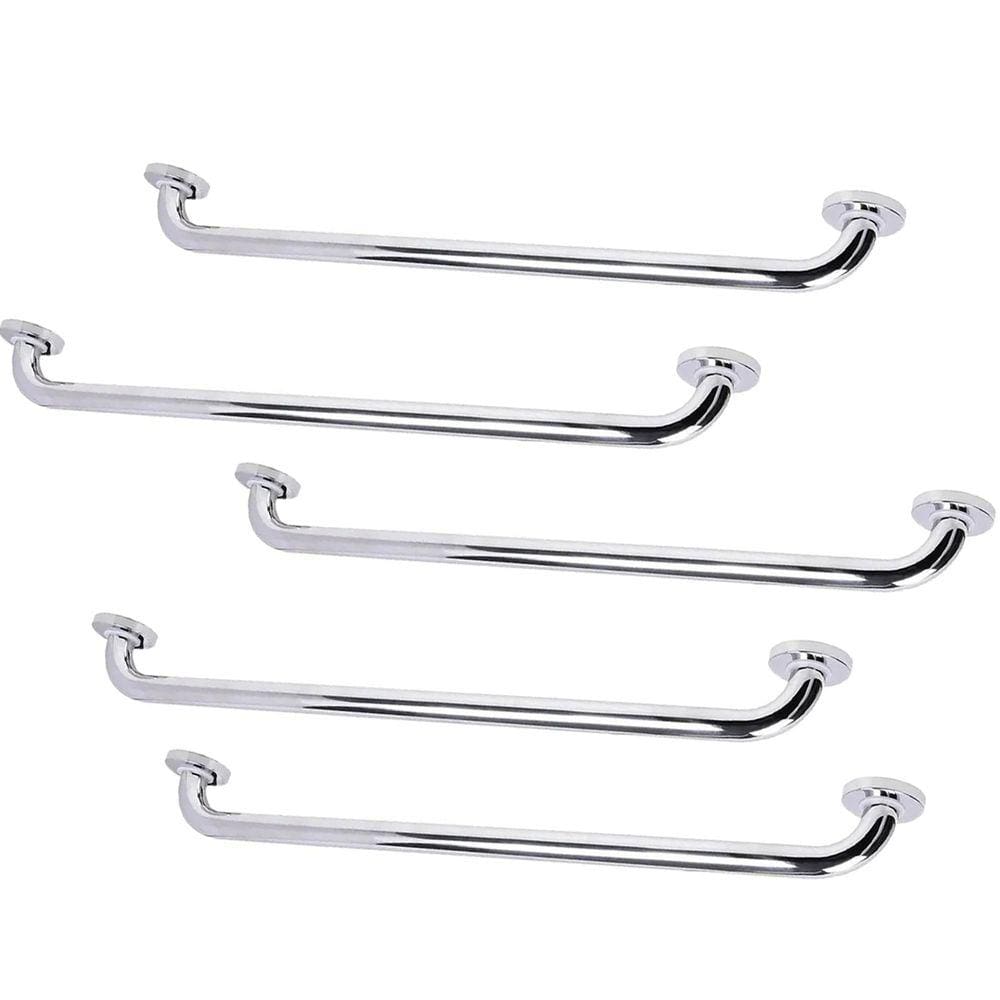 Barra Alça Apoio 60cm Inox Kit 5 Uni Segurança Idoso Cadeirante Deficiente PCD Box Banheiro Escada