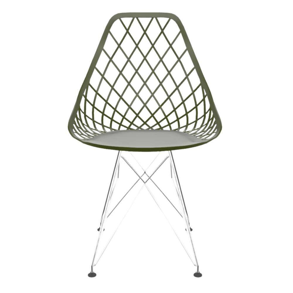Cadeira para Sala de Jantar Kayla Eiffel Verde Militar