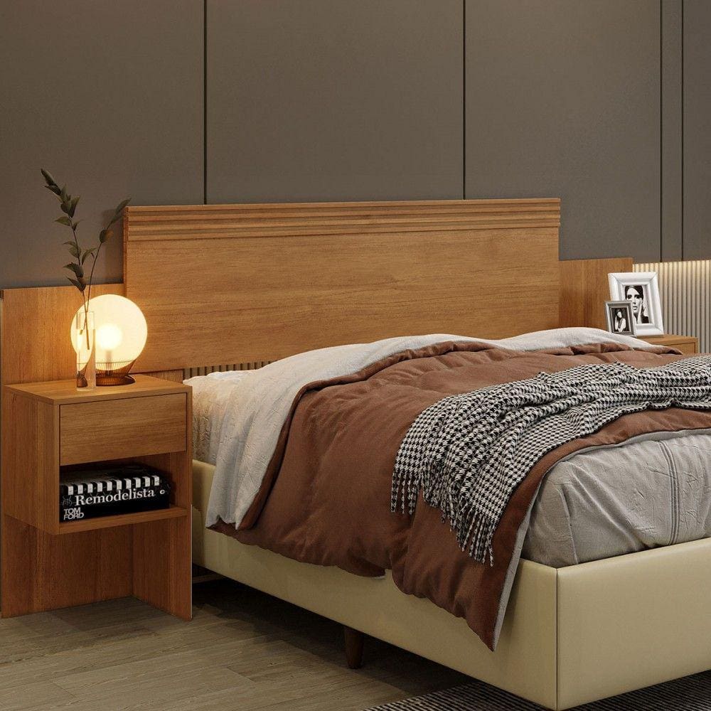 Cabeceira Extensível Verona com 2 Gavetas Cinamomo - Panorama Móveis